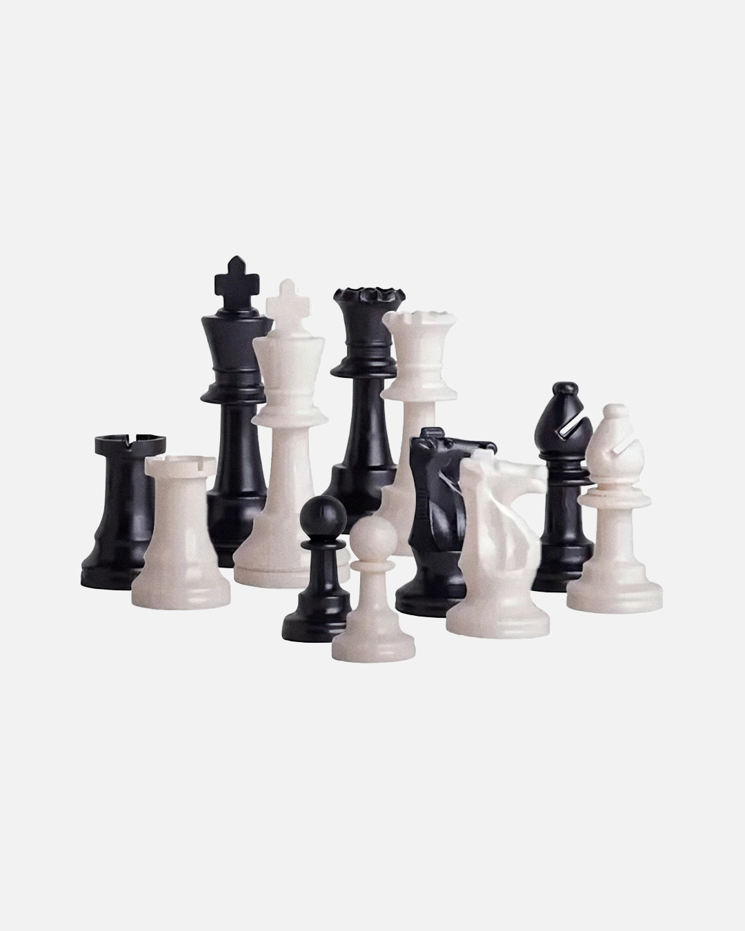 Single Weighted Black/White Regulation Plastic Chess Pieces - 3.75" King
